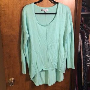 Jennifer Lopez Shimmery Mint Green Sweater